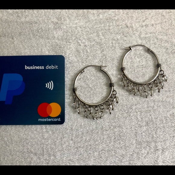 ⛔️SOLD⛔️ ... Sterling Silver & Crystal Earrings - Picture 2 of 2